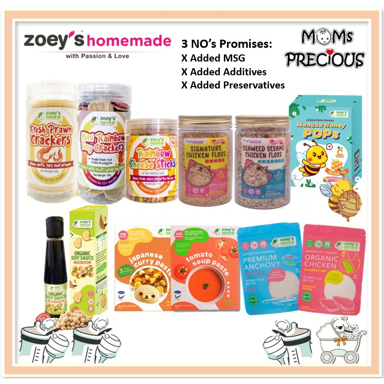 Zoey's Handmade Baby Food-Organic Soy Sauce/Chicken Floss/Anchovies Powder/Japanese Curry Paste/Manuka Honey Lollipop