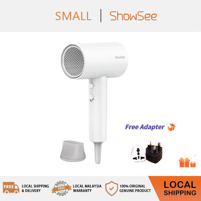 New Xiaomi ShowSee A1-W Portable Ionic Hair Dryer Negative Ion 1800W Strong Wind Pengering Rambut Hairdryer 小米吹风筒吹风机