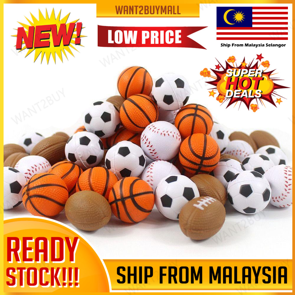 4cm Basketball Baseball Football Tennis Squeeze Exercise Soft Elastic Squuze Stress Baby Kids Small PU Foam Ball Toy