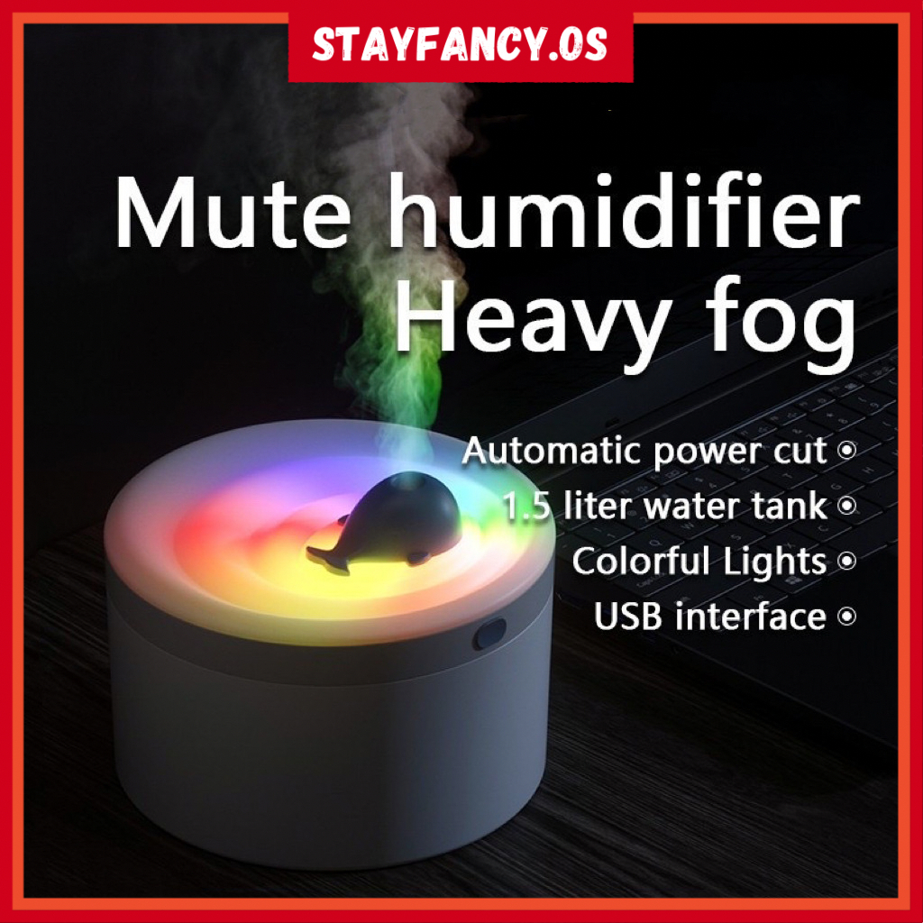 SF Air Humidifier (1.5L) Heavy Fog Wireless Humidifier LED Night Light With Essential Oil For Pewangi Hadiah Gift 加湿器 礼物