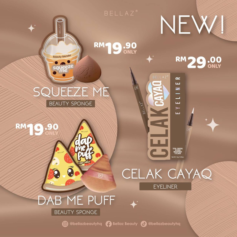 Mua Bellaz | Eyeliner Celak Cayaq Mua Bellaz | Dap puff me | Squeze Me Beauty Sponge