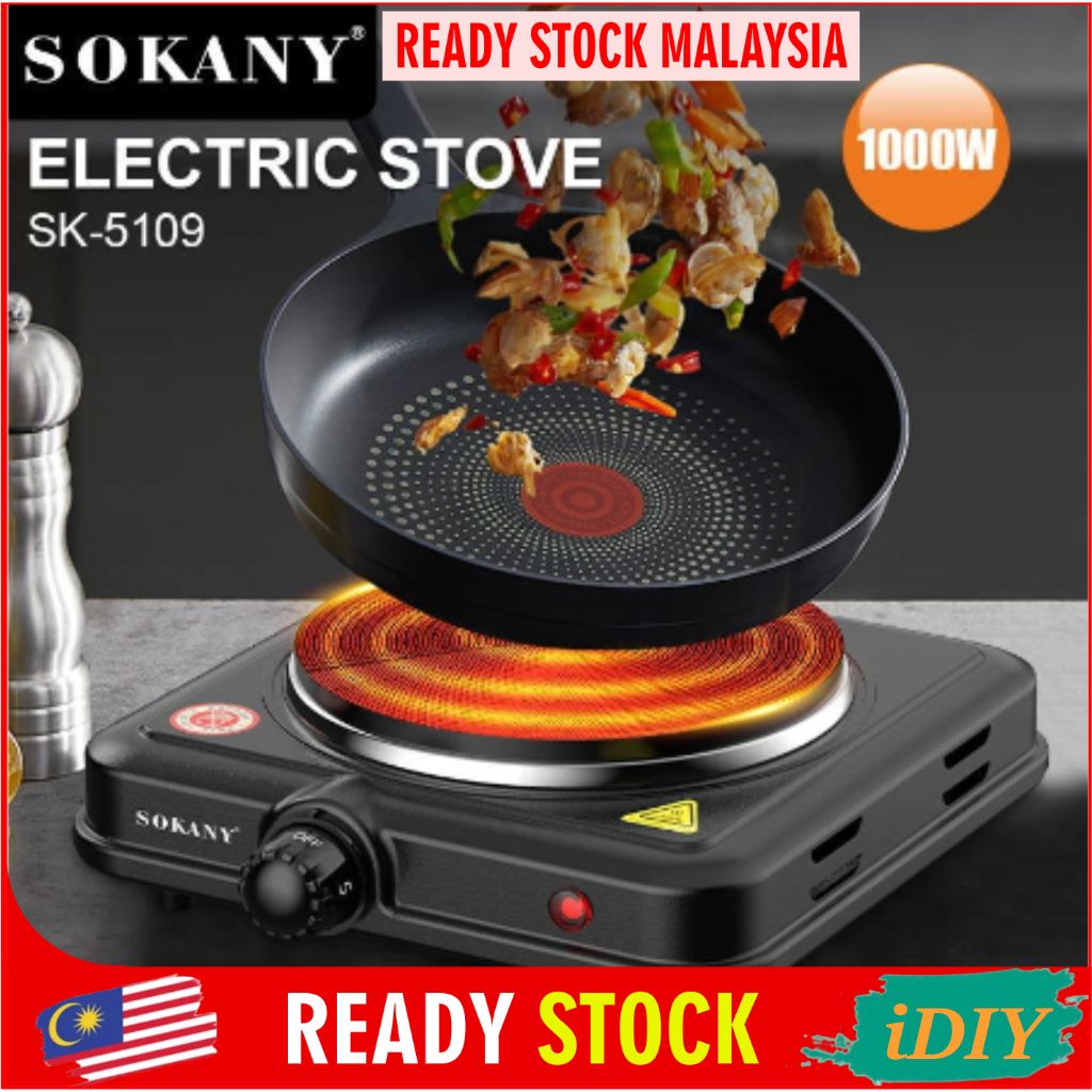 1000W Multifunctional Electric Stove Cooker Adjustable Temperature Household Kitchen Single Pot Electric Stove