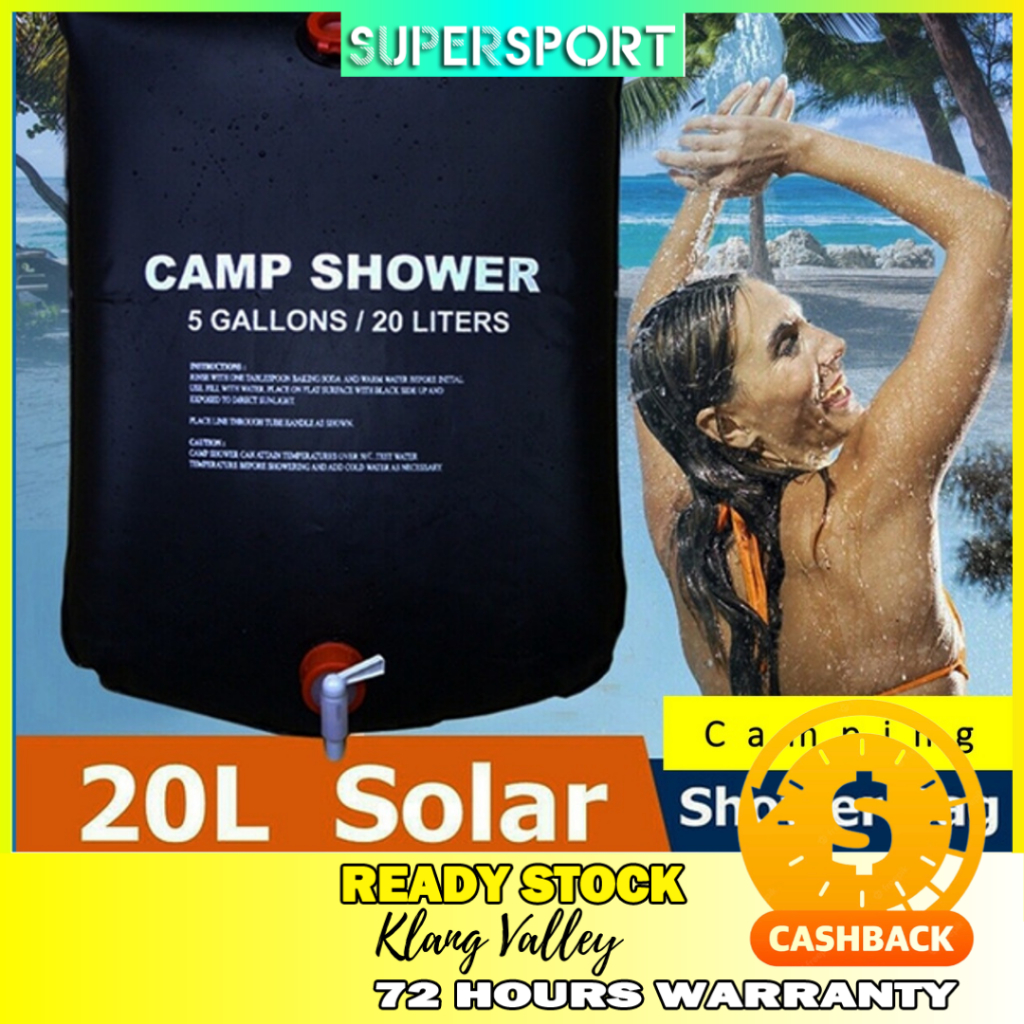 40L Fordable Shower Bag Camping Water Bag Solar Energy Heated PVC Waterproof Storage Water Bag Outdoor Equipment Camp