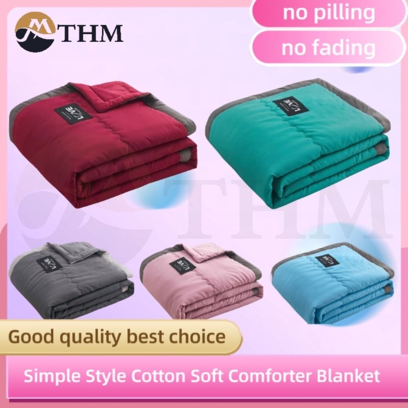 Ready StockCotton Simple Soft comforter Blanket Premium summer aircond Quilt Selimut Gebu水洗棉空调夏凉被