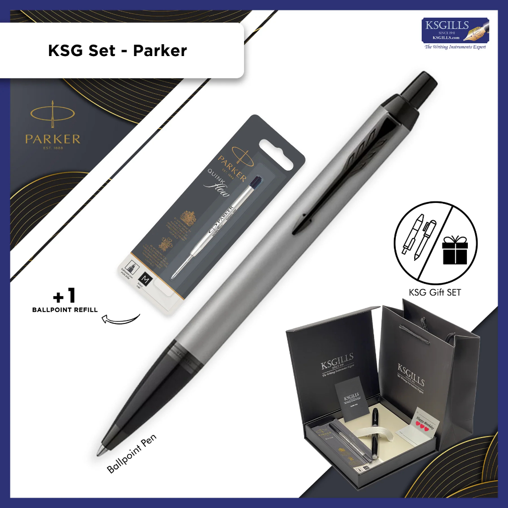 KSG set (GIFT set) - Single Pen SET - Parker IM Ballpoint Pen [Various Colours] with Additional Ballpoint Refill