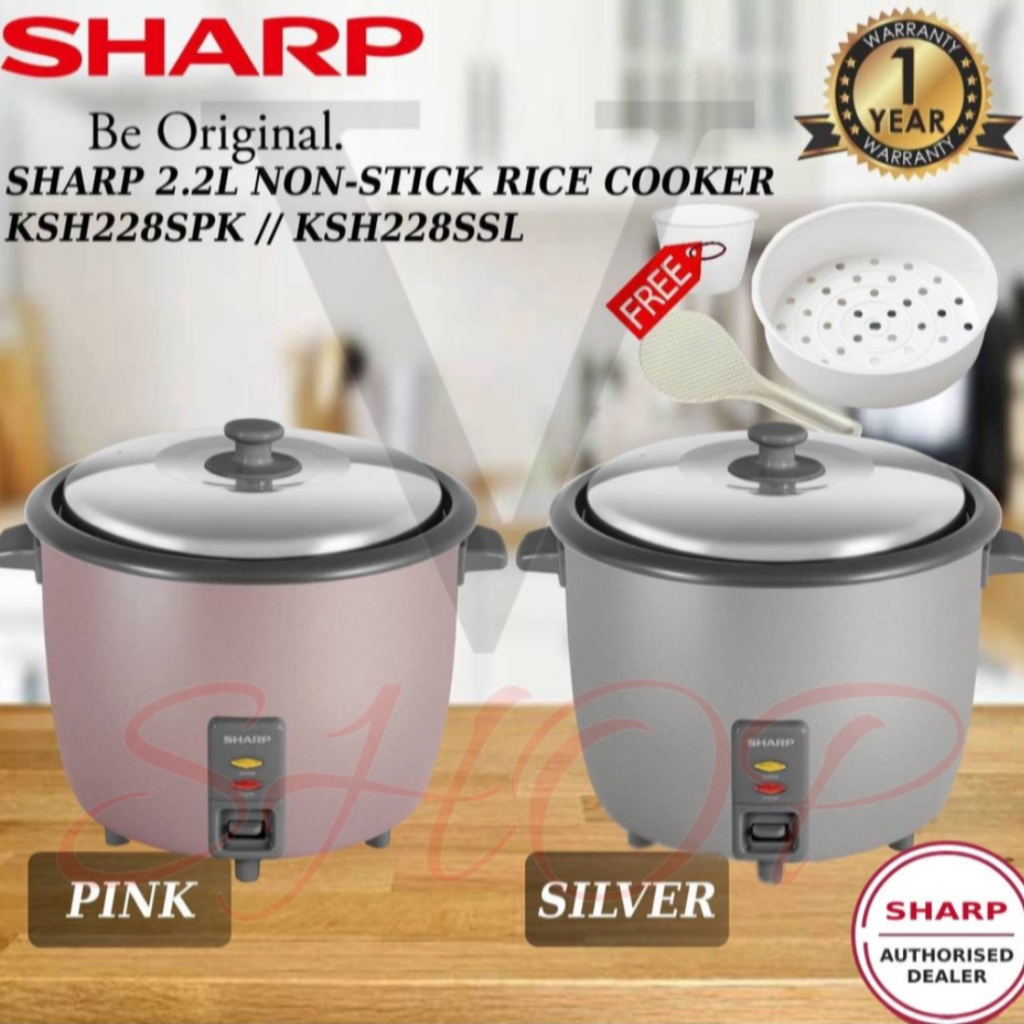 SHARP 2.2L NON-STICK INNER POT RICE COOKER KSH228SPK//KSH228SSL