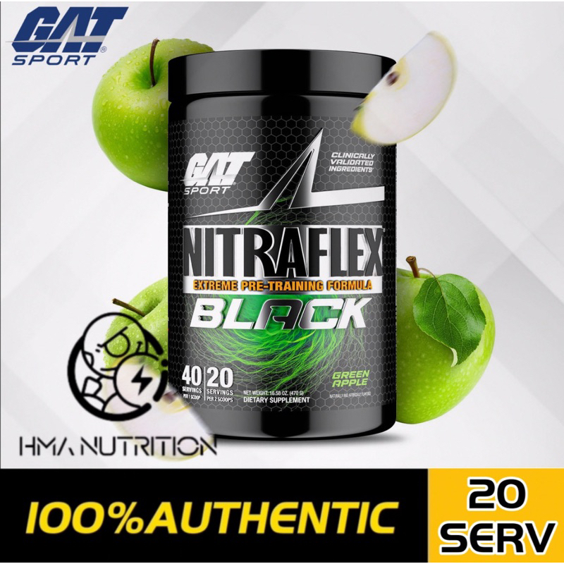 GAT Sports Nitraflex Black Extreme Pre-Training Formula (20 Servings.) Nitraflex Black,Gat Nitraflex,Gat Pre Workout