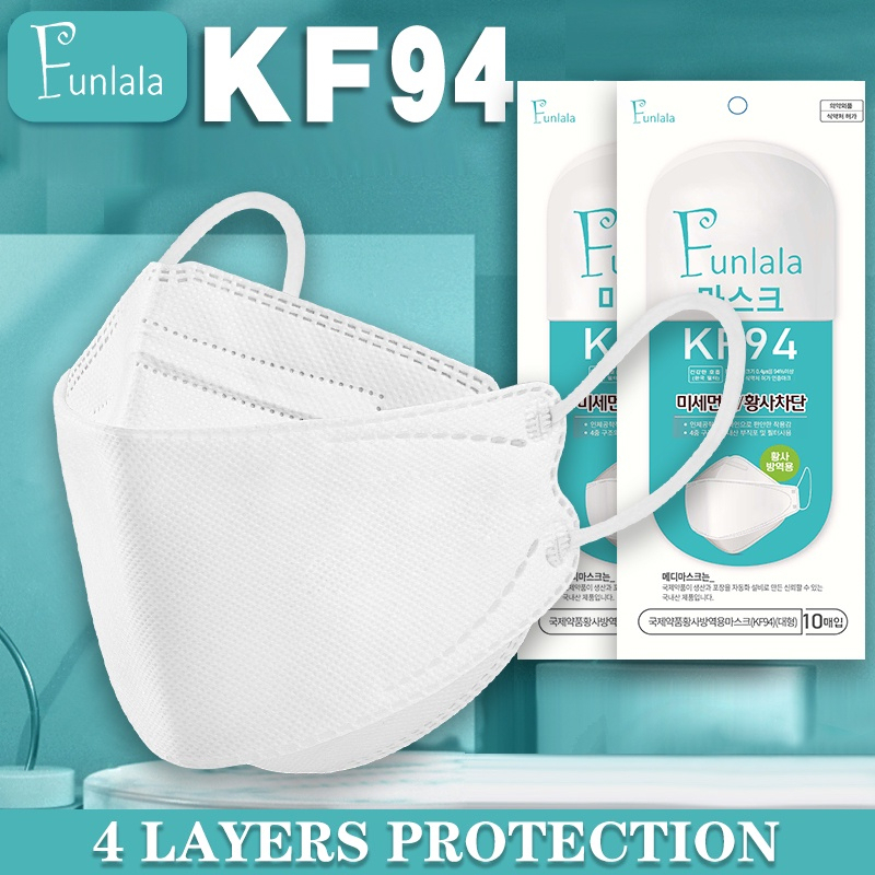 50PCS KF94 Korea Facemask 4ply Reusable Protective Unobstructed Breathing White KN95 Facemask Not Single Use Beauty Faci