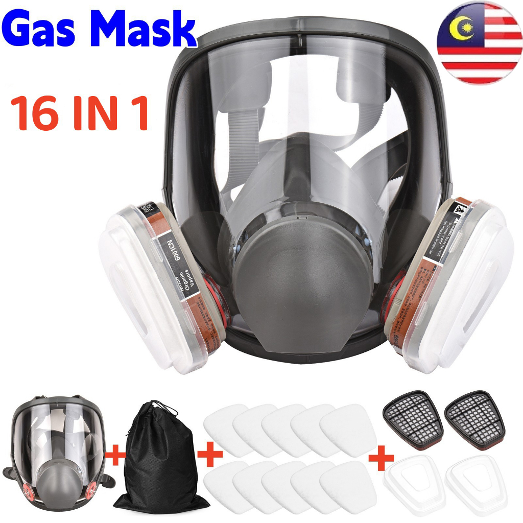 16 in 1 Full Face Gas Mask Respirator For 6800 mask Facepiece Respirator Painting Spraying Organic Vapor Respirator