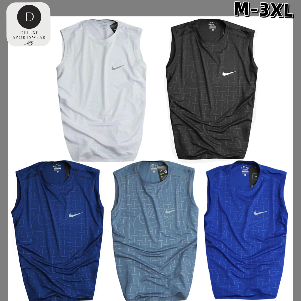 NIKE Polyester singlet shirt sleeveless shirts Training Gear Sport Wear Men Shirt Baju Lelaki