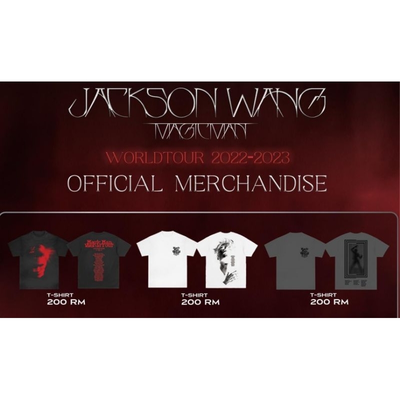 Magicman Merchandise Jackson Wang Tour Concert tshirt Black Grey White