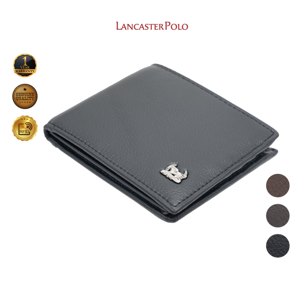 Lancaster Polo Top Grain Leather RFID Blocking Bi-Fold Wallet for Man -PWB 9607/9608/0709