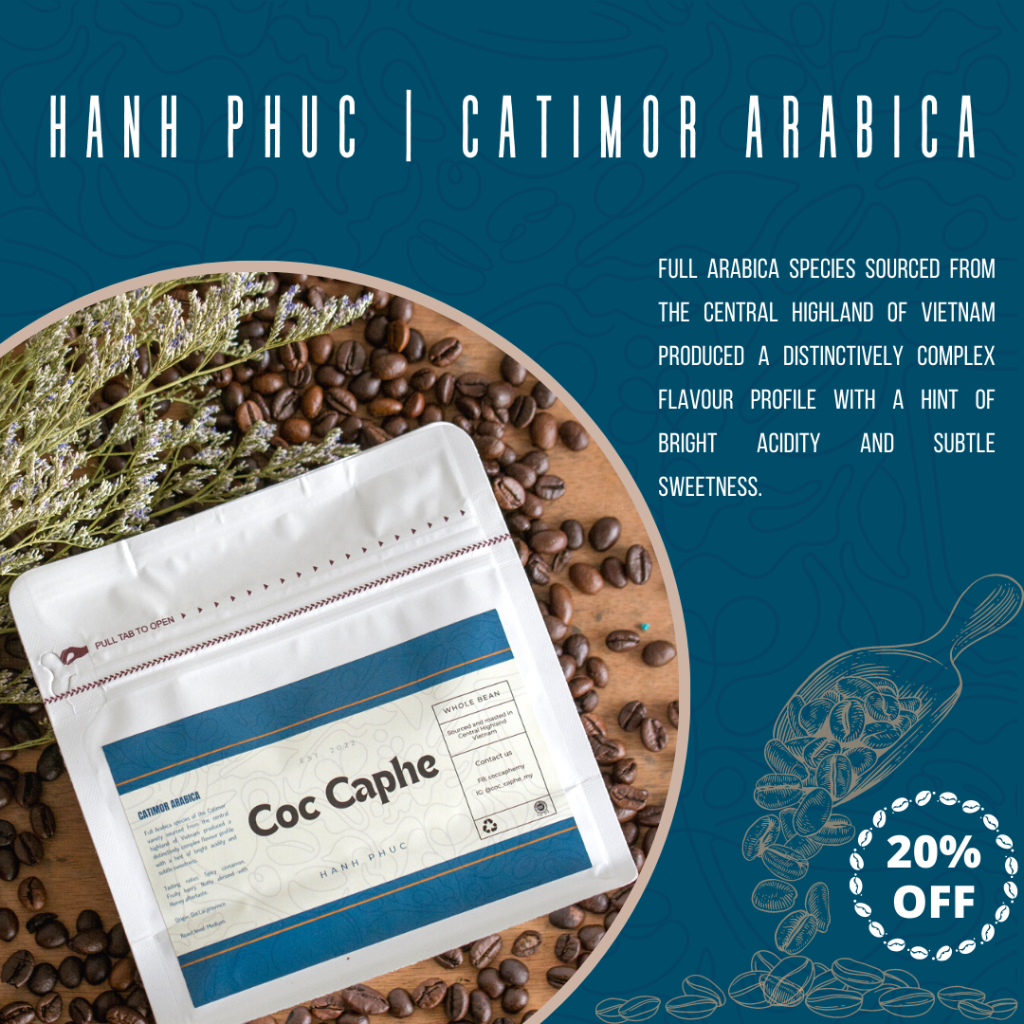 [Buy1Free1 Ground bean] Hanh Phuc @ Coc Caphe® - Catimor Arabica Vietnam Coffee Bean [越南 咖啡豆]