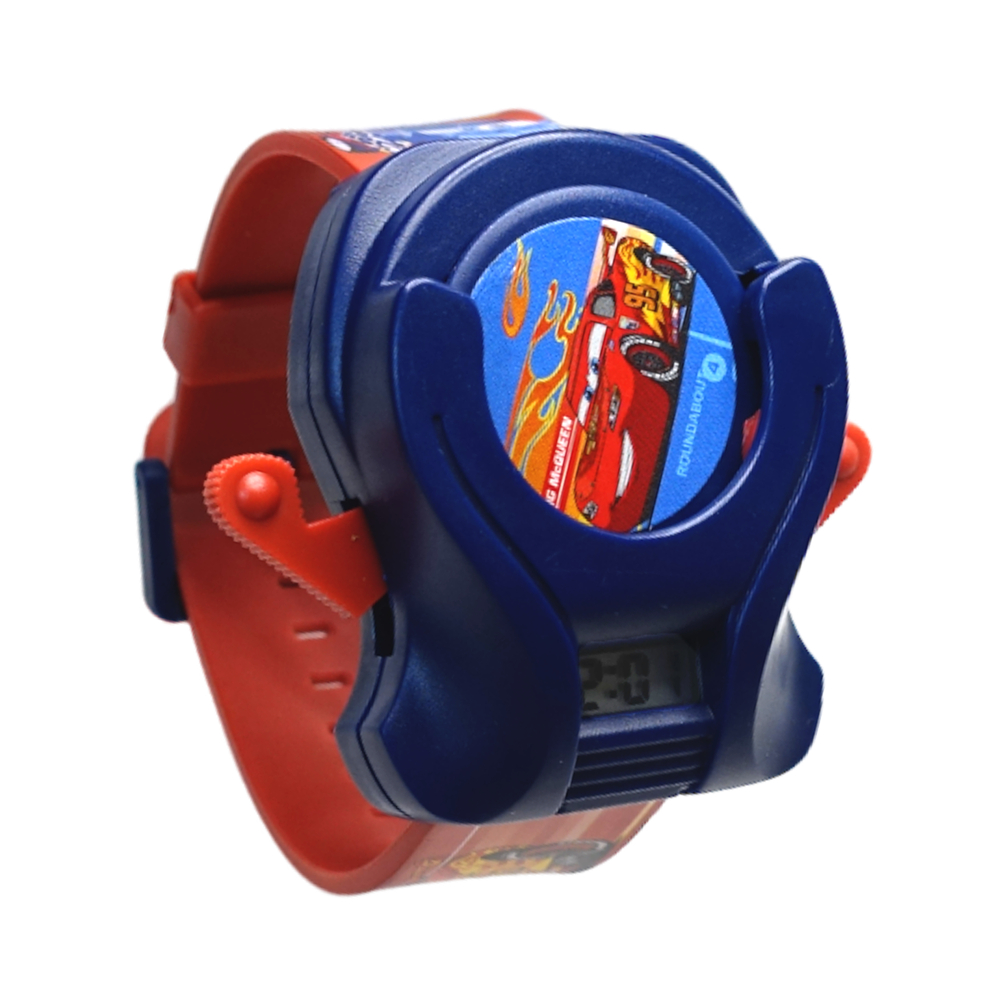 Pixar Disney Cars Boys & Girls Digital Watch Rubber Strap with Playing Flying Saucer CASQ806