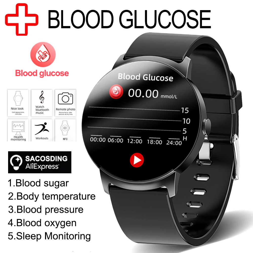 [ Ready Stock ] XIAOMI 2023 New NFC Non-Invasive Blood Glucose Smart Watch Men Thermometer Heart Rate Health Monitor IP68 Waterproof Smart Watch