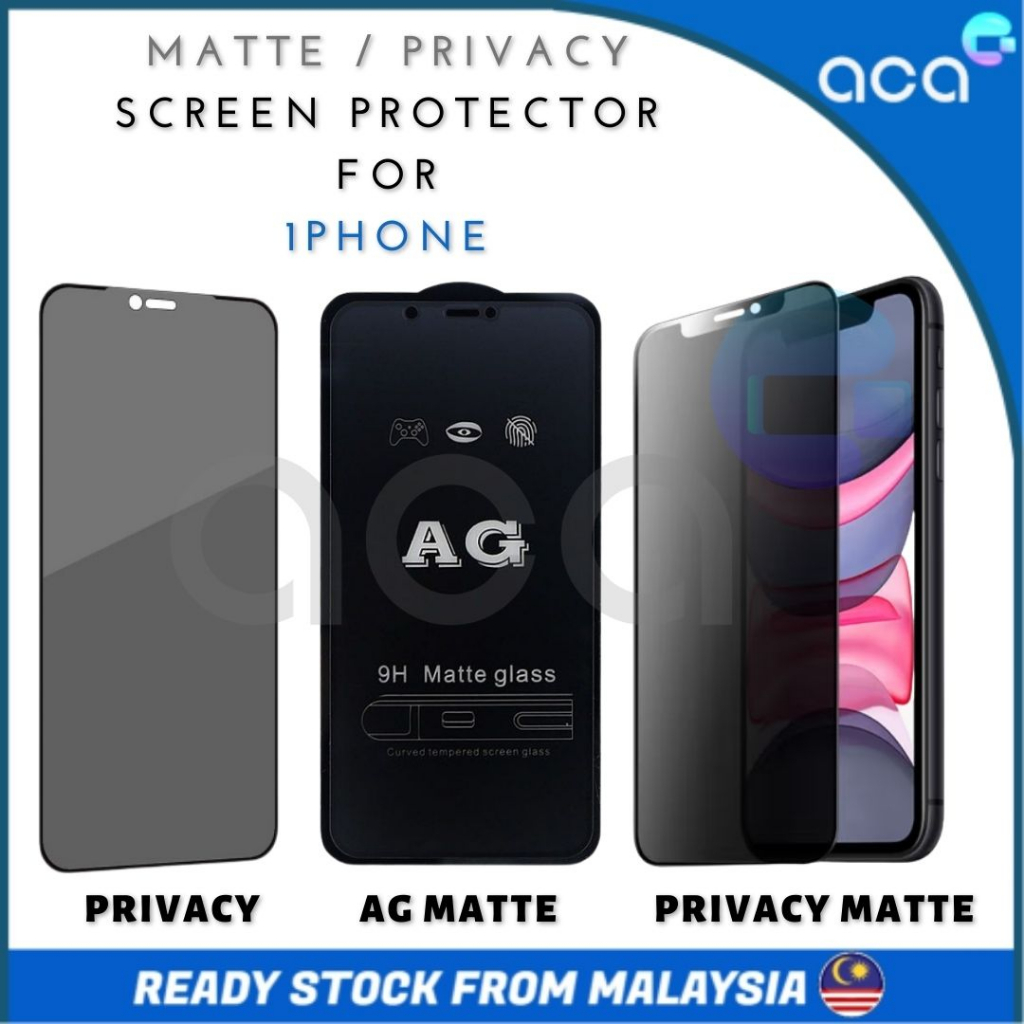 【MATTE】 IP 7 8 Plus X XR XS MAX 11 12 13 PRO MAX 14 Plus 14 Pro Max Privacy Matte Gaming Tempered Glass Screen Protector