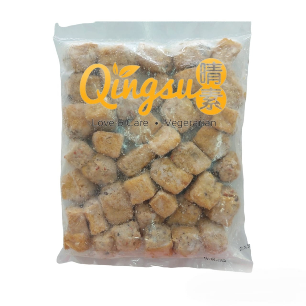 Qingsu, Vegetarian Frozen Stuffed Tofu (500g) 晴素素冷冻酿豆腐卜