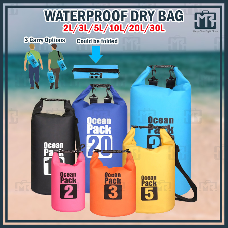 MR Dry Bag Storage Bag Waterproof Outdoor Thick Waterproof Bag Swimming Ocean Diving Bag (3L/5L/10L/15L/20L /30L)防水袋