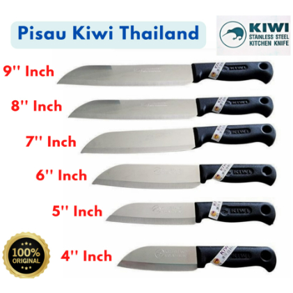 Kiwi Original Thailand Plastic Handle Stainless Steel Utility Cook's Knife Pisau Dapur Jenama (474/475/476/477/478/479)