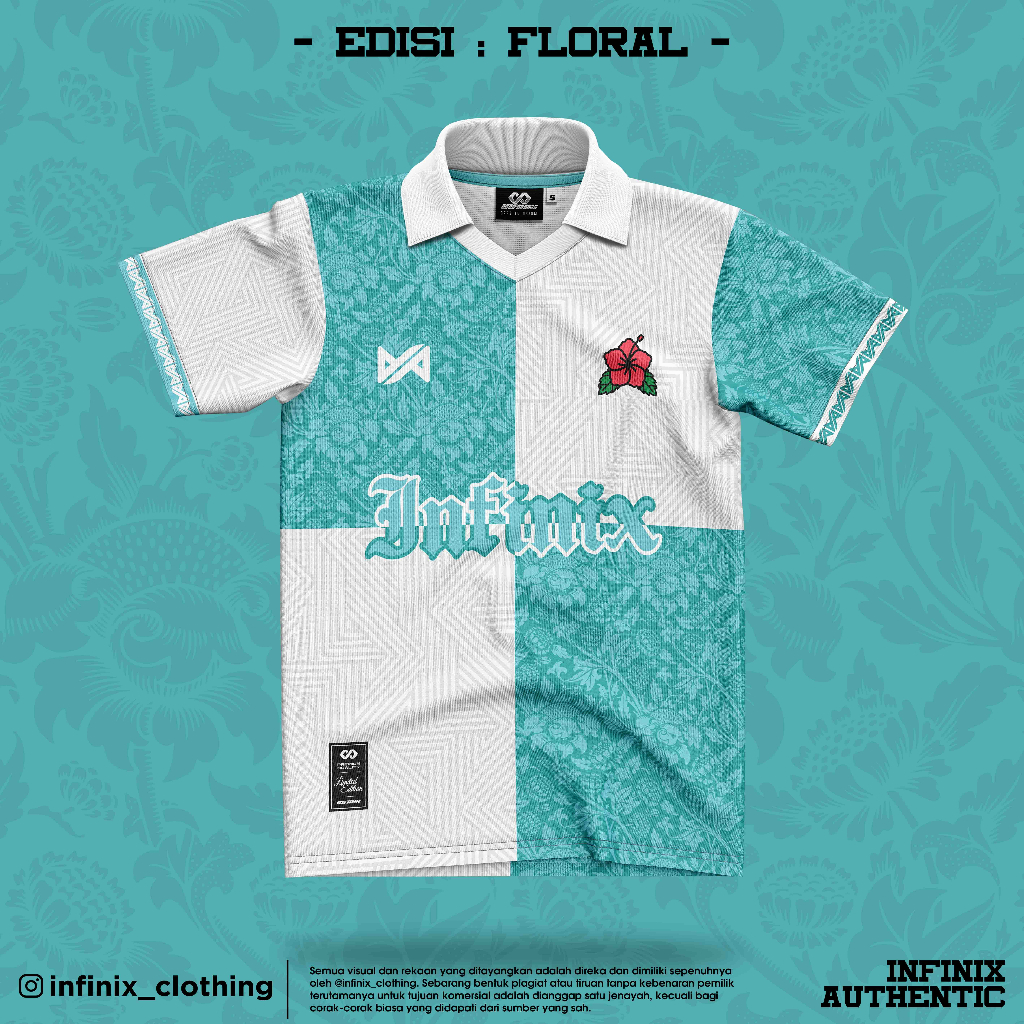 INFINIX CLOTHING® Oversized Retro Streetwear Jersey - EDISI FLORAL