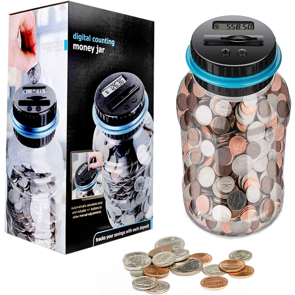 [New Year Gift] Electronic Piggy Bank Counter Coin Digital LCD Counting Coin Money Saving Box Jar Coins Storage Box For Kids Gift