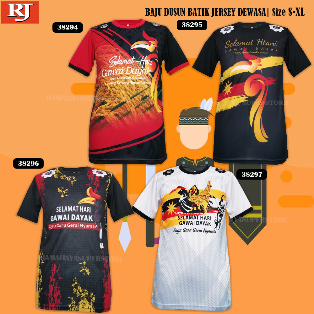 Unisex Baju Jersey Sarawak Traditional Printed Logo Tshirt ORG DAYAK ULU KUMANG | Size S-XL