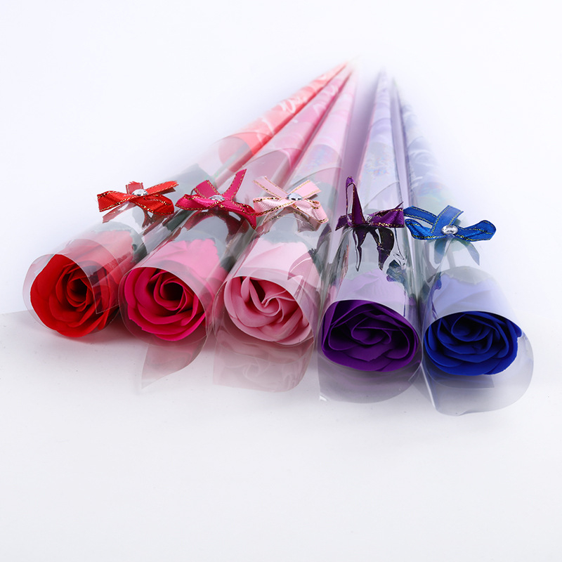 Soap Flower Single Rose Flower Mother's Day Tanabata Valentine Teacher's Day Push Gift Soap Bouquet