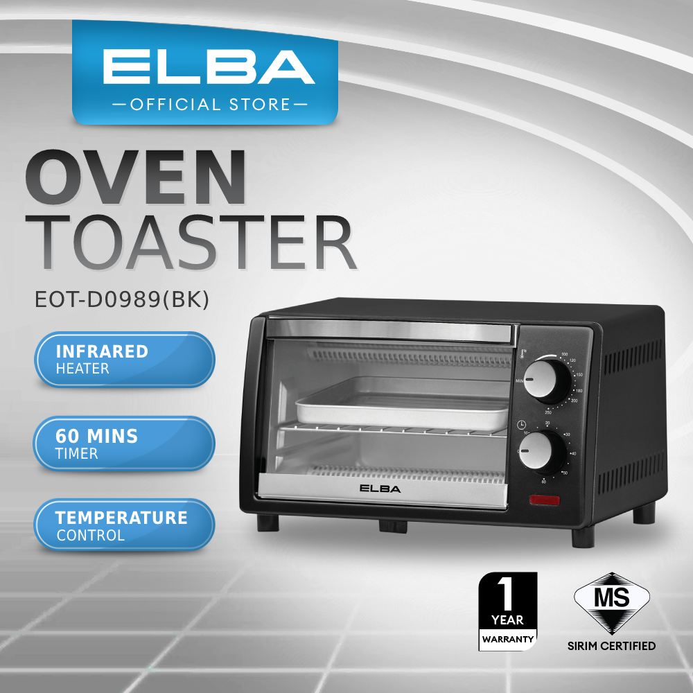 ELBA Oven Toaster EOT-D0989(BK) - Black (9L / 800W)