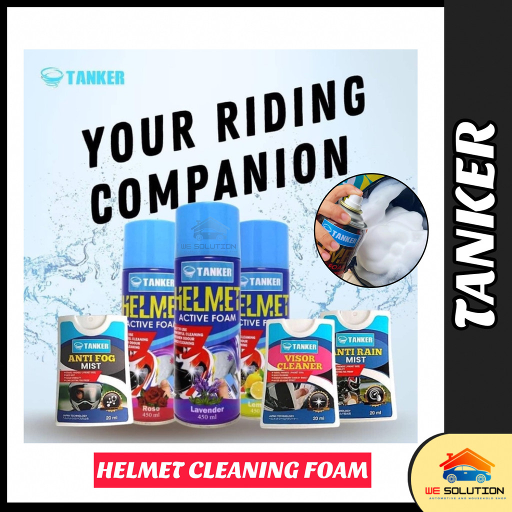 TANKER Helmet Cleaner Active Foam Visor Cleaner Anti Fog Anti Rain Visor Care