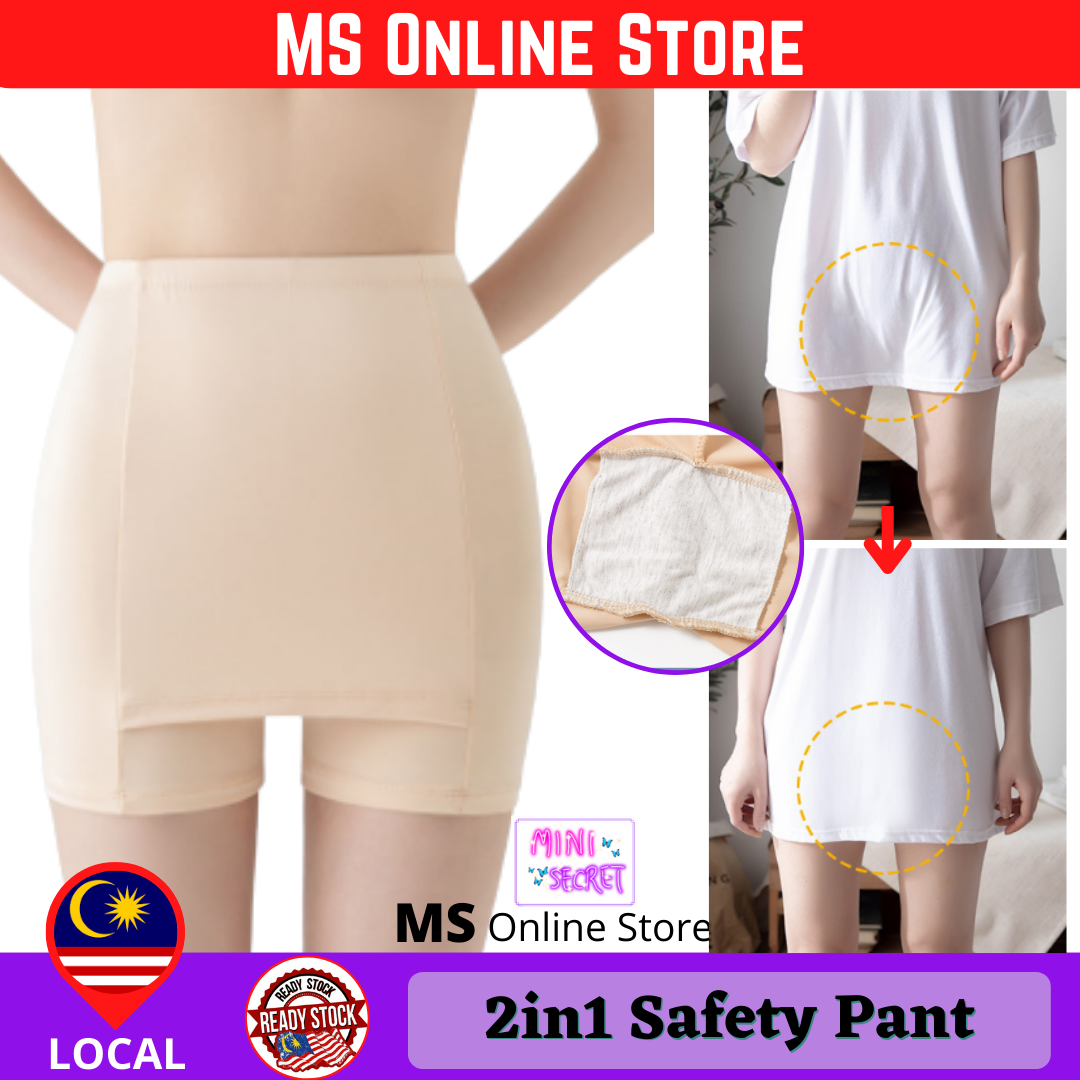 High Waist Double-Layer Ice Silk Safety Pants Covering Triangle Seamless Crotch Panties Seluar Kain Dalam Wanita 安全裤