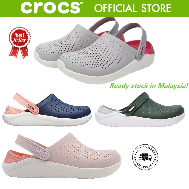 CROCS LiteRide Clog Sandals Women Soft Bottom Beach Shoes Men Hole Weaving Couple Casual Sports Slippers