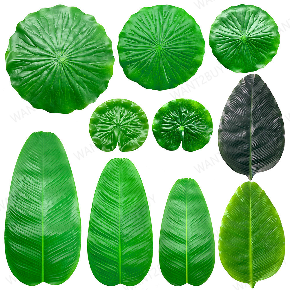 Banana Lotus Green Leaf UV Weather-Resistant Faux Realistic Green Artificial Tropical Simulation Home Doco Household