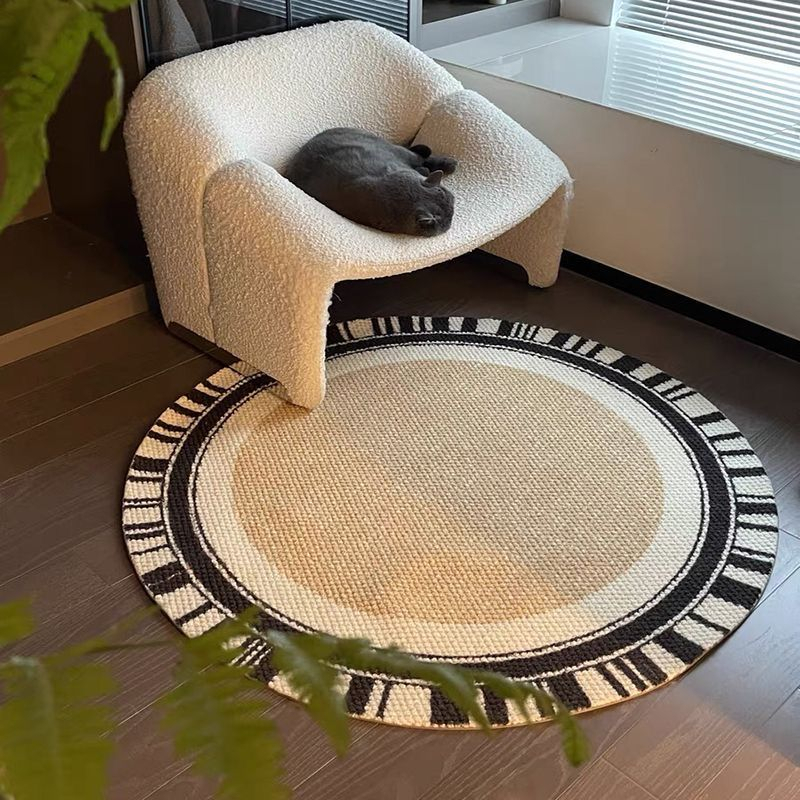 Ready Stock⚫SONDER⚫120cm Round Area Rug 4' x 4' Throw Carpet Non-Slip Machine Washable Geometric Rug Mat for Living Room Entryway Kitchen Office Bedroom Dining Room