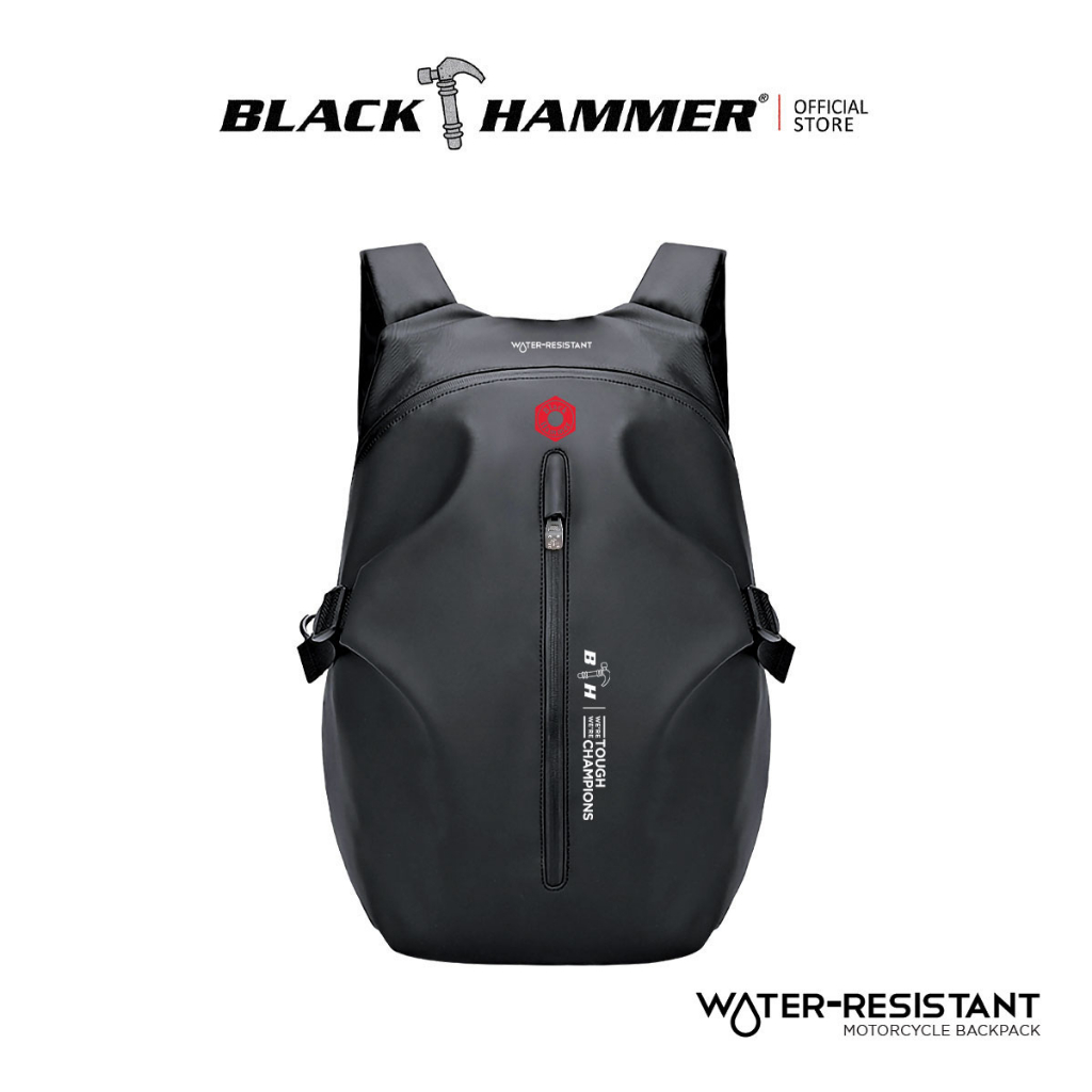 Black Hammer Men Motorcycle Water Resistant Backpack WK001