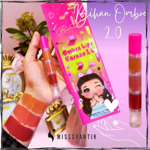 Ready Stock Lipmatte 4 Layer BGM / Lipmatte Korean 2.0 Ombre 4 in 1 Bihan / Ori from hq