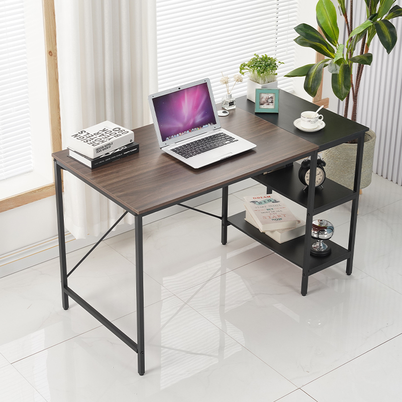 Writing Desk Computer Desk with Large Storage Space  PC Desk Office Study Table Work Table with Bookshelf for Home Office