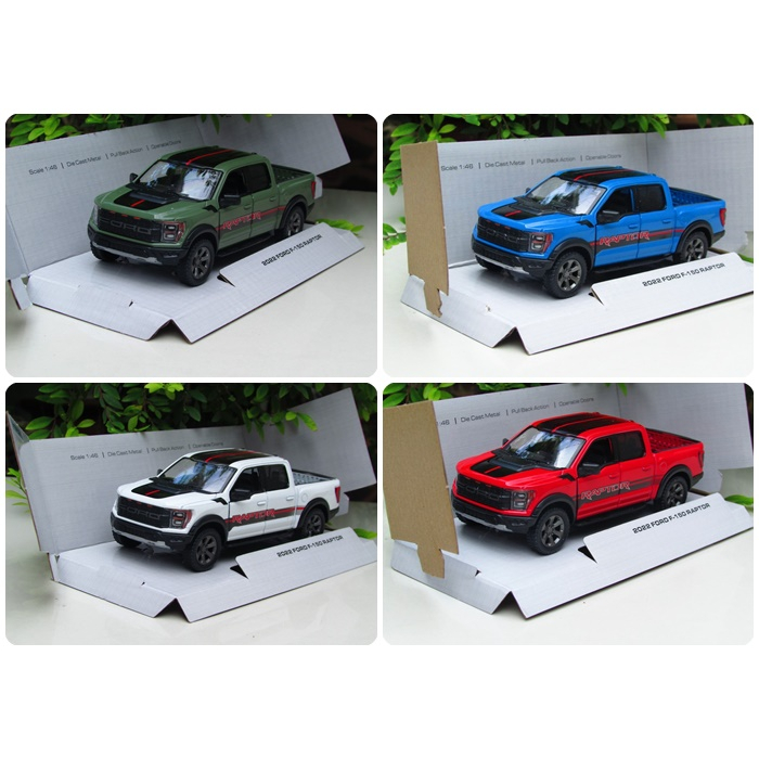 Kinsmart (12cm) 2022 Ford F-150 Raptor Livery Racing Rally Pickup Truck Diecast Model Car Mainan Koleksi Kereta