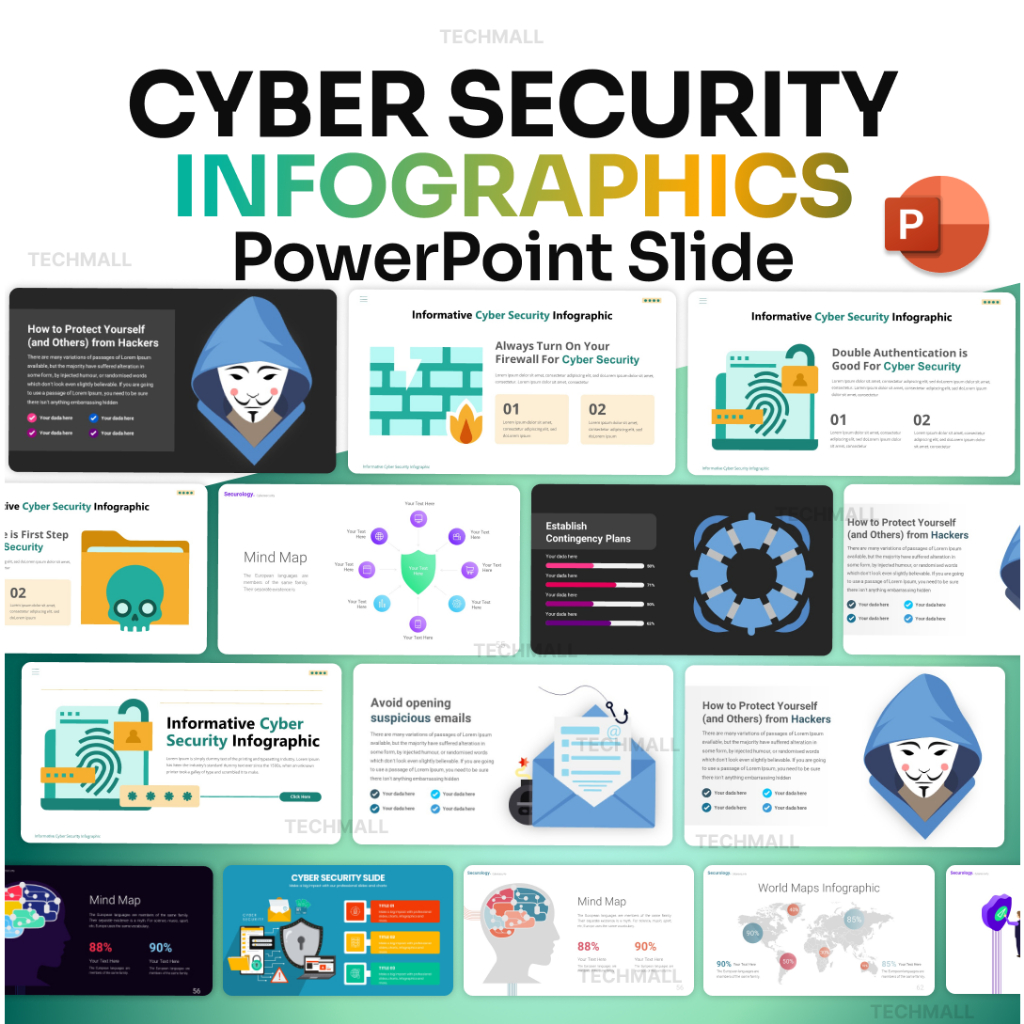 Cyber Security Infographics PowerPoint Presentation Template | Easy Edit | Colorful Vector