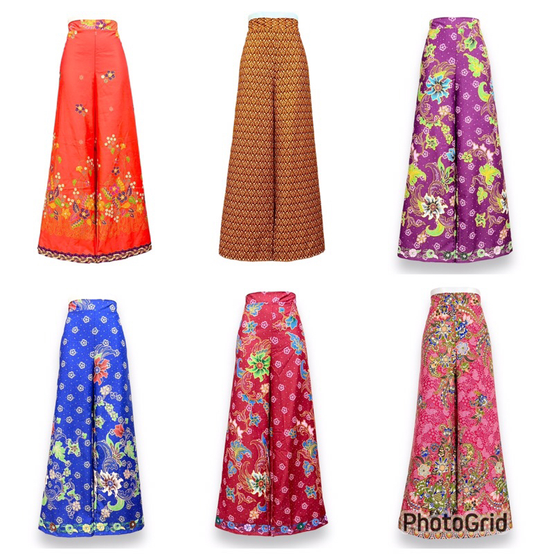 [Ship From KL] Soft Sarong Pants Thai Traditional Lanna Pattern Polyester Fabric Color Do Not Fade