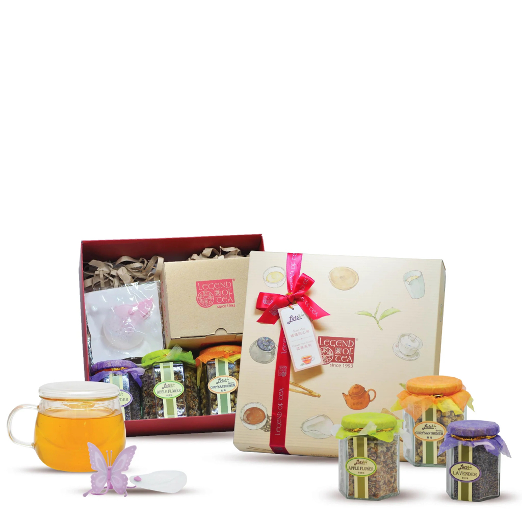 Legend of Tea - Gift Set | Flower Tea & Infuser Mug Set 花茶玻璃同心杯套组 (同心杯 300ml±)