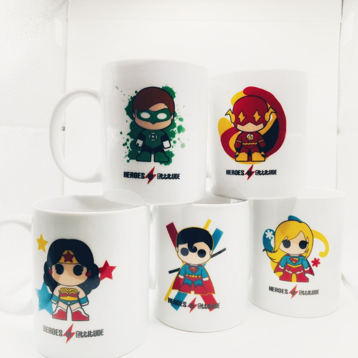 Justice League Super Hero Glass Cup Mug Green lantern Flash supergirl wonder woman superman