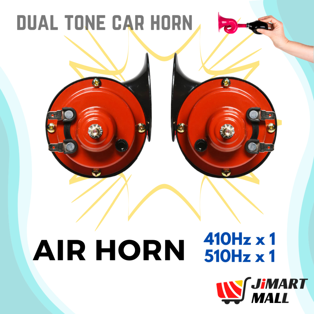 DUAL TONE POWERFUL CAR AIR HORN 2PCS(SET) Universal 12V Hon Kuat Kereta Moto Snail Siput Twin Loud Electro Magnetic