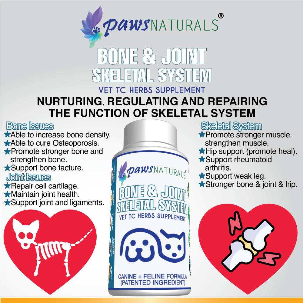 (Herb)Paws Naturals Vet TC Herbs Supplement Bone & Joint Skeletal System 60's CAP