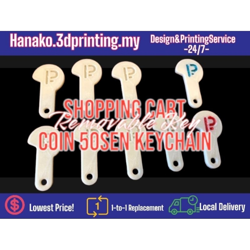 Coin 50 Sen Shopping Duit Cart Trolley Key Keychain Mall Accessories Hobbies Collections Souvenirs