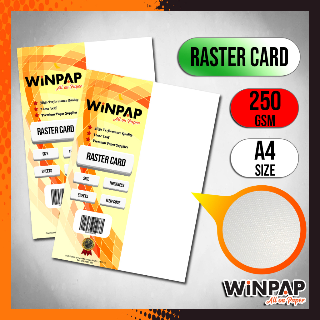 WPP703 Raster Card (A4, 250gsm) Premium Card, Book Cover, Texture Card, Namecard, Wedding Card, Gift Card, Printer