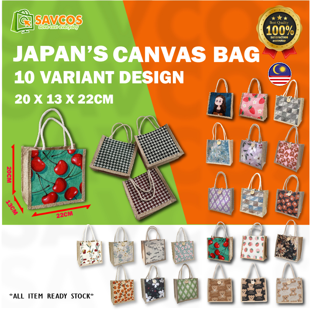 READY STOCK Japan Canvas Design Tote Bag Handbag Shoulder Beg Sling Bags / Bag Canvas/Japan Canvas Design