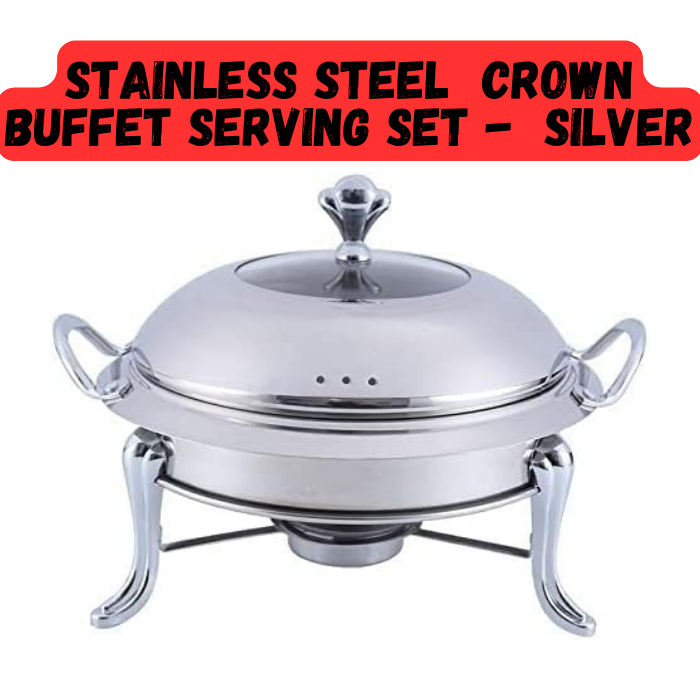 18cm Silver Color Stainless Steel Crown Buffet Set Round Chafing Dish Chafer Serving Tray Catering Dome