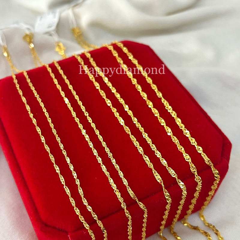 916 Emas Rantai Leher Gila-Gila Wave/ 916 gold necklace wave/916 黄金水波项链 40cm 44cm