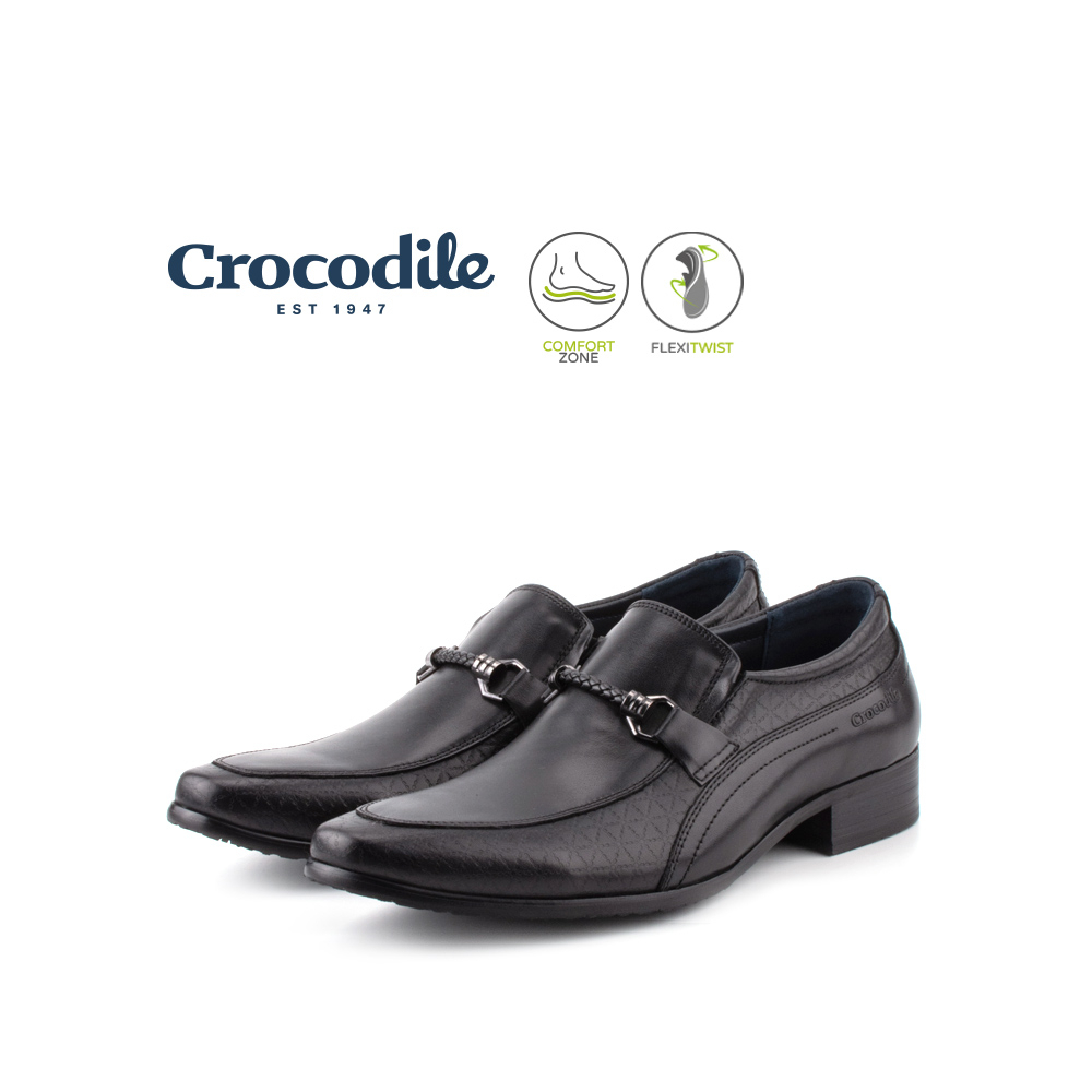 Crocodile Men's Cow Leather Business Shoes - Black 302205-BE3-1LF