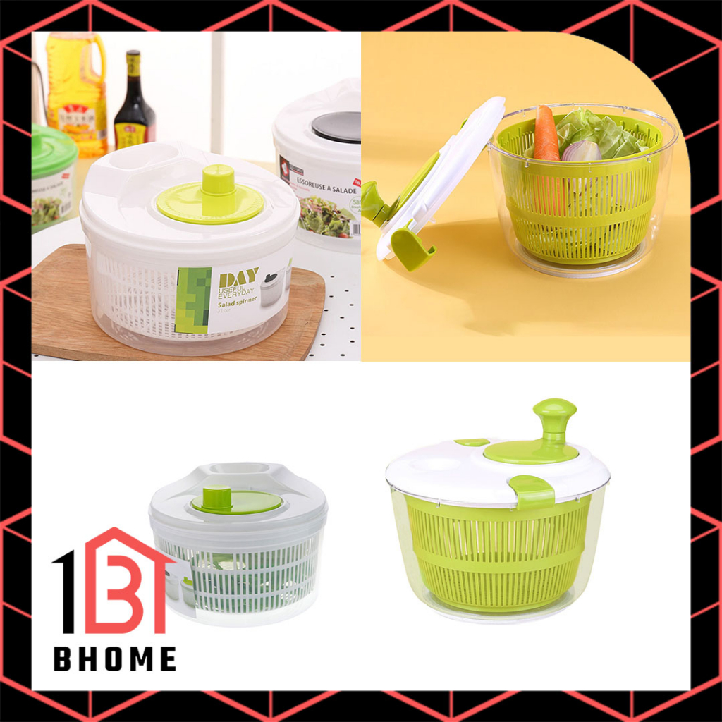 SALAD SPINNER PEMUTAR SALAD WASHING SPINNER SALAD WASHER CUCI SALAD DEHYDRATOR DRYING SALAD WATER DRAIN BASKET